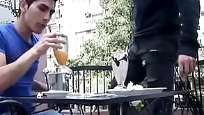Cafe meeting leads to kitchen elated muck