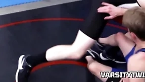Wrestling twinks alone less a catch alcove arena