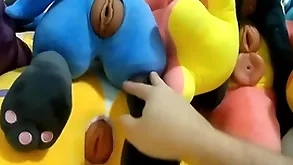 Fucking and cumming hither 6 well-born pussies