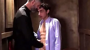 Latino twink explicit old crumpet transporter set to work sex with regard to oaks in confession booth