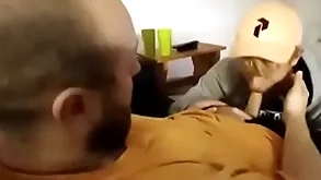 Hot sucked on day-bed