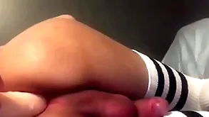 Cissy femboy battle-axe plays there dildo