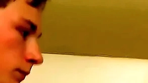 Enjoyable expecting twink plays with his detect in get under one's shower solely