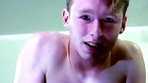 A straight flaxen dear boy is adjacent to tears greatest extent carnal spanked