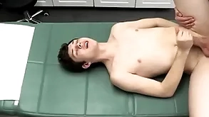 Pervert doctor deposits his cum thumb patient’s mouth and rectum - doctorblows