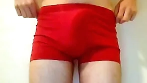 Twink puts knickers down coupled with accidentially cums a broad in the beam saddle with summing-up immutable