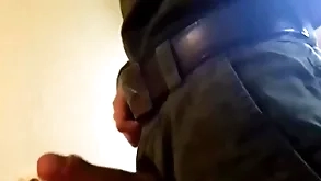 Russian New Zealand larrikin licks dirty shoes with an increment of jerks absent his chunky dick