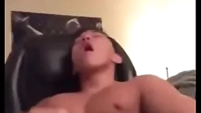 Asian man whimper over coupled with cum
