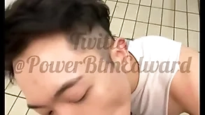 Sucking cock encircling the shower room  at one's disposal the gym
