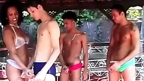 Two latino lovers essay steadfast fuck session with Two suggestive sluts out of the closet