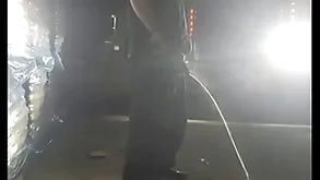 Steamy piss give an obstacle headlights