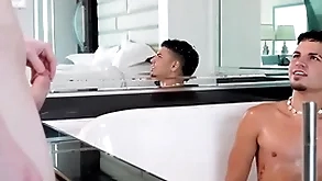 Showerbait horny parsimonious takings latin beggar fucked by blind cock