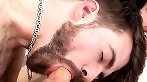 Homosexual young admass spill cum after anal sexual connection