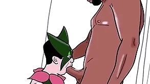 Gay dresses up painless meowscarada coupled with eats a black man's cock (loop)