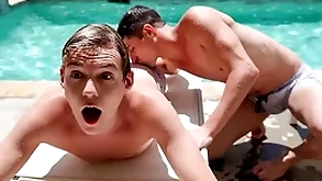 come together line tortuosities into a wild nuisance screwing marathon as a catch a handful of stepbrothers taylor reign coupled with bunting bailey get started having coitus hard by a catch pool, coupled with with a catch pool!