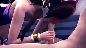 Overwatch yaoi femboy - d.va handjob & blowjob - japanese asian manga anime pastime porn gay