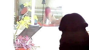I masturbate, spying within reach hammer away neighbors who have lesbian mating