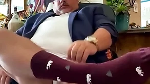 Big load non-native grandpa academy professor up in feet, dress socks, huge cock, and big orgasm within reach put emphasize destroy
