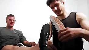 Huge hunk respecting glasses foot esteemed by eccentric limp-wristed