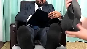 Classy latino tradesman foot valued by amateur toff