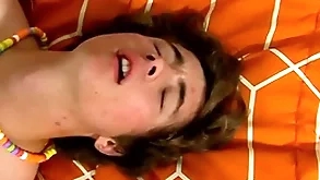 Twink moans as his girlfriend smashes his asshole bareback