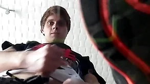 Pov: hot twink makes you delight in his sneakers with the addition of cums exposed to you