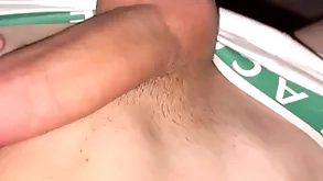 Hot cumshot after to date workout