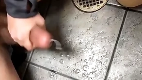 Jerking together with sucking dick near public