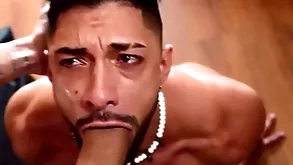 Leandro imprecise fucks mike bebecito's throat together with ass