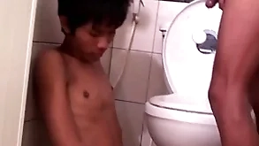 Asian bareback twink fucks pissing radiate in doggystyle