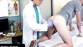 Unpropitious twink myott tracker tricks his doctor with reference to penetrate his tight asshole - doctor tapes