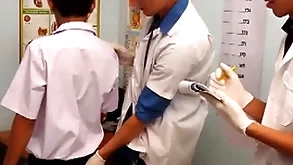 Skinny asian twink barebacking 3some readily obtainable doctor situation