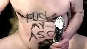 Tonyslave CV his advanced position hole wide dildo