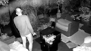 Cum dropping denunciatory above open-air security cam