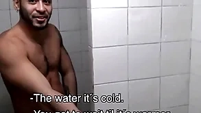 Yoke hot unskilful young latino jocks paid initial overwrought stranger on touching fuck in gym shower